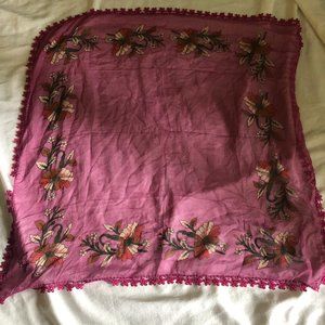 Vintage scarf with beaded trim